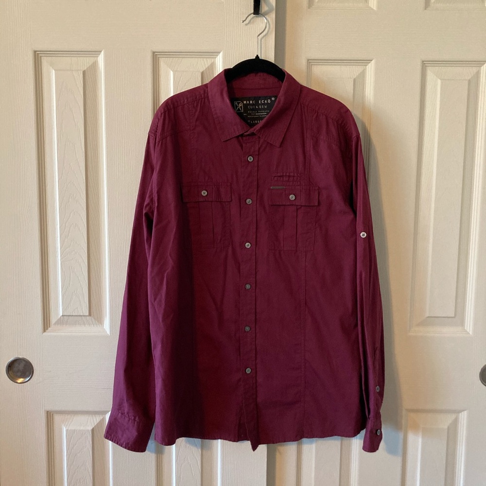 Mark Ecko Men’s Maroon Button Down Shirt